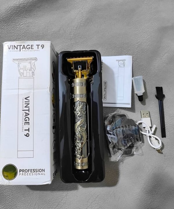 T9 Vintage USB Rechargeable Hair Trimmer - Sleek & Powerful for Precise Styling - Image 3